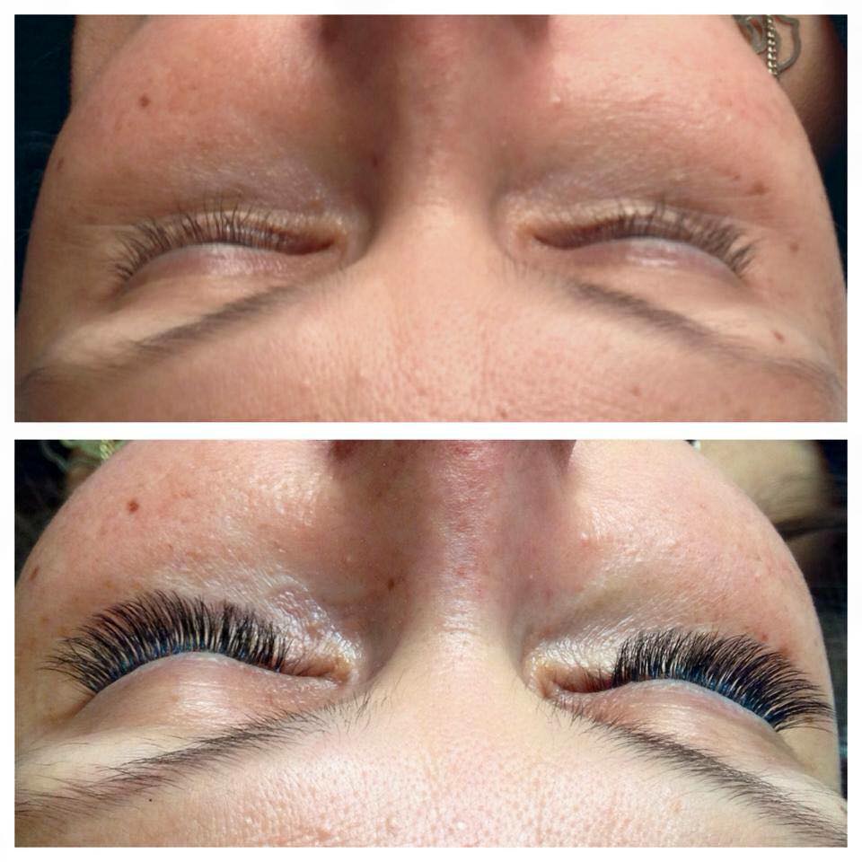 Extensions de cils avant/après